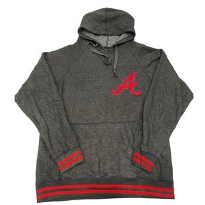 Atlanta‎ Braves Baseball Hoodie Sweatshirt Mens Medium Gray Red A Logo Stitches